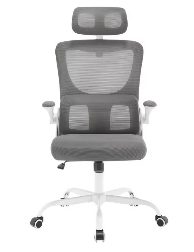 Chaise ergonomique MyErgoSphere coloris gris avec appui-tête réglable