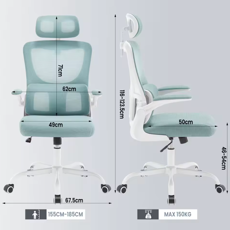 Chaise de bureau MyErgoSphere détail accoudoirs pivotants