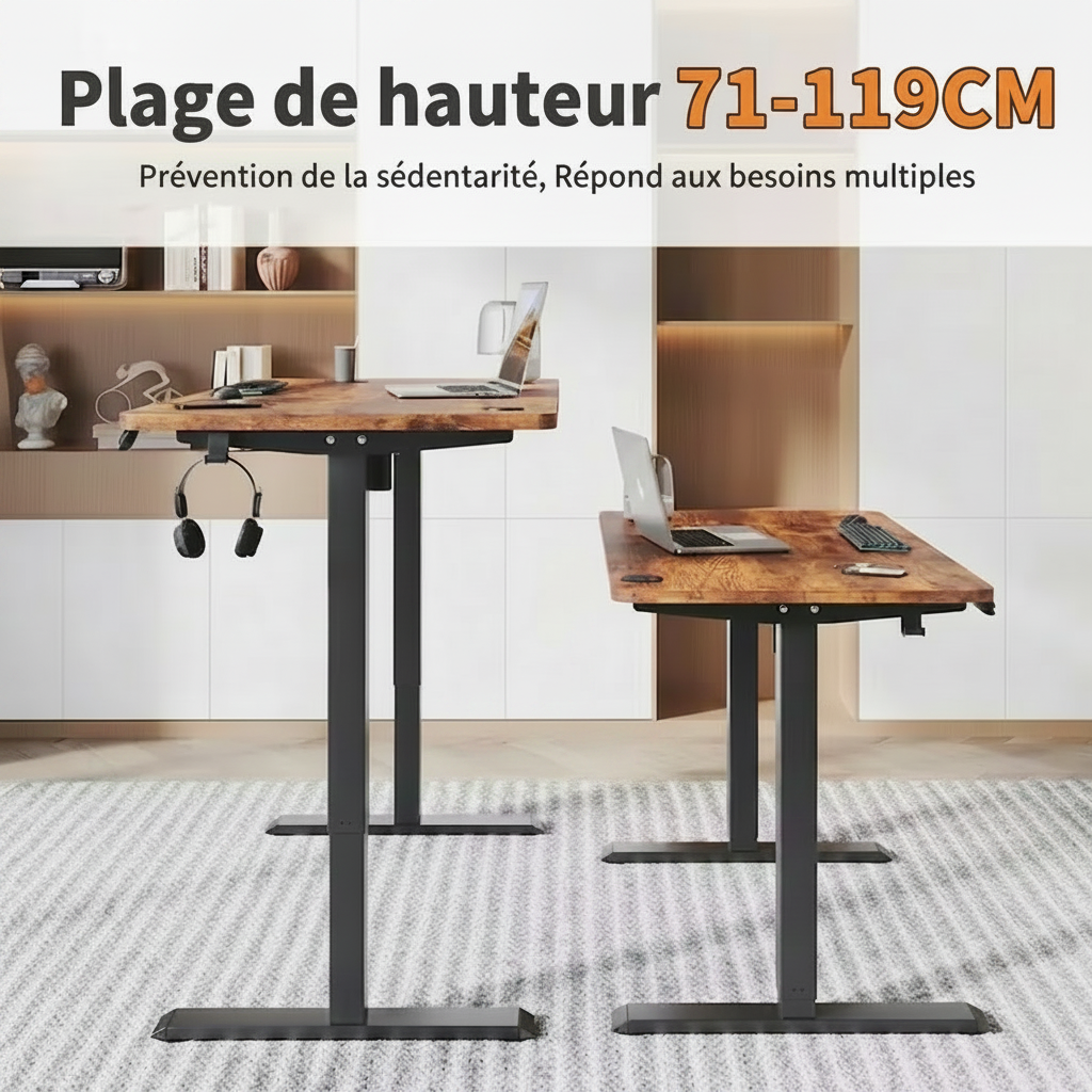 Bureau ergonomique MyErgoSphere setup home office avec deux écrans